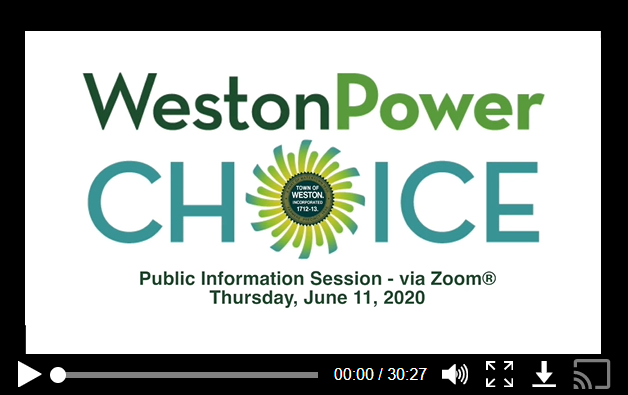 Watch the public presentation about Weston Power Choice from Thursday, June 11, 2020