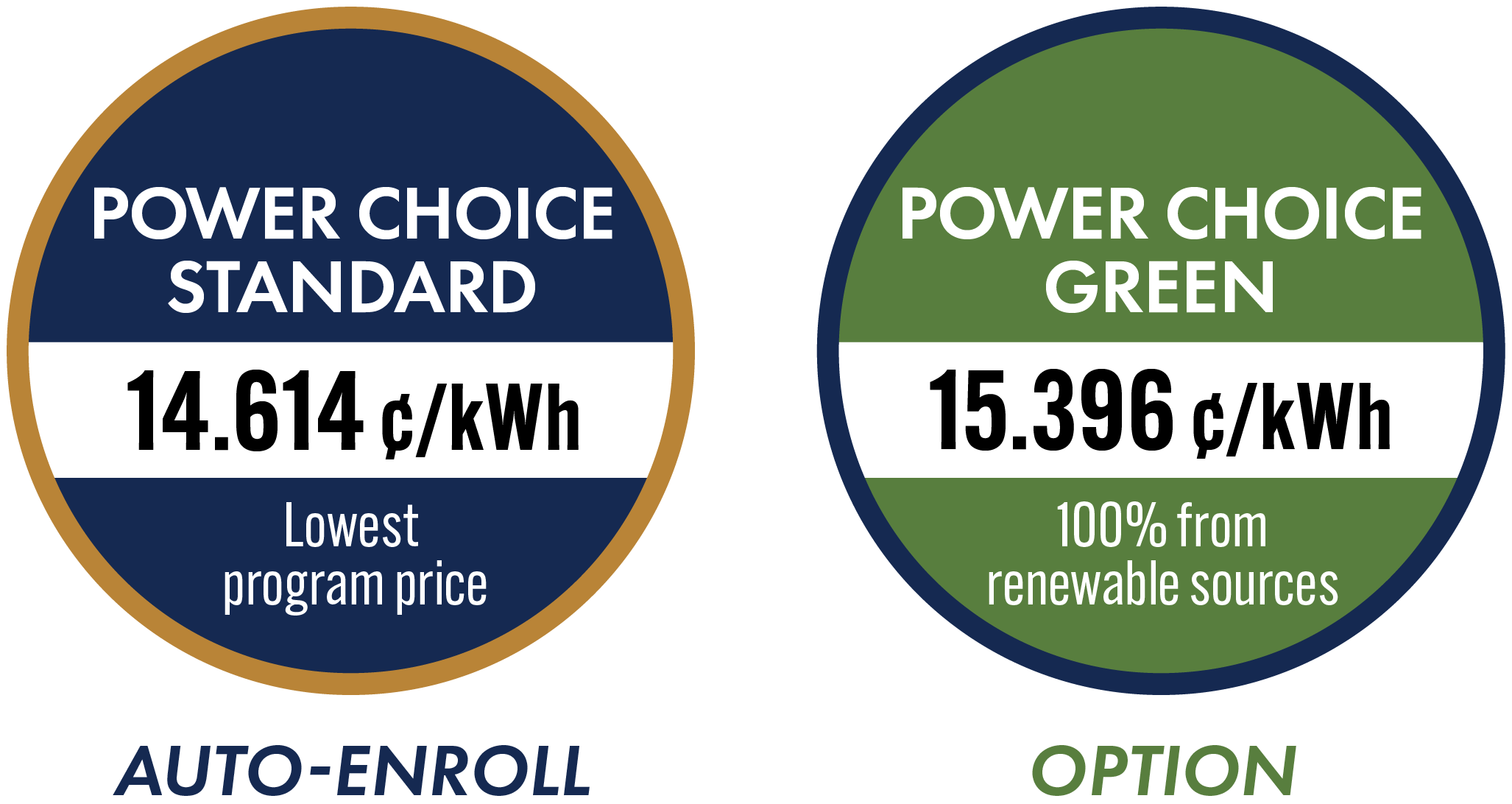 Graphic showing the two options and their prices.